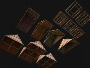 Medieval Tiled Roof for House 3D Model