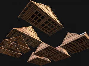 Medieval Tiled Roof for House 3D Model