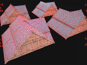 Medieval Tiled Roof for House 3Dモデル