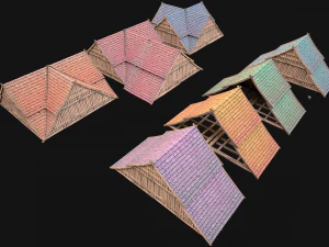 Medieval Tiled Roof for House 3D Model
