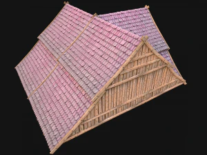Medieval Tiled Roof for House 3D Model