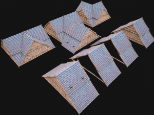 Medieval Tiled Roof for House 3Dモデル