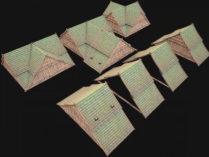 Medieval Tiled Roof for House 3D Model