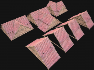 Medieval Tiled Roof for House 3Dモデル