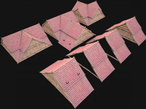 Medieval Tiled Roof for House 3D Model