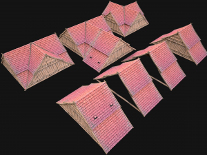 Medieval Tiled Roof for House 3Dモデル