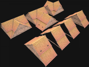 Medieval Tiled Roof for House 3Dモデル