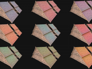Medieval Tiled Roof for House 3Dモデル