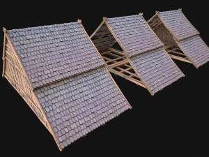 Medieval Tiled Roof for House 3Dモデル