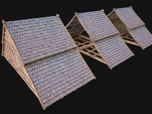 Medieval Tiled Roof for House 3D Model