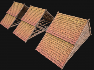 Medieval Tiled Roof for House 3Dモデル