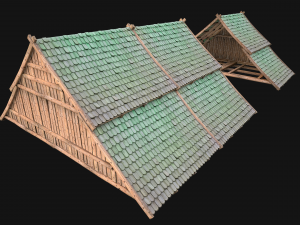 Medieval Tiled Roof for House 3Dモデル