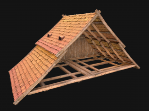 Medieval Tiled Roof for House 3Dモデル