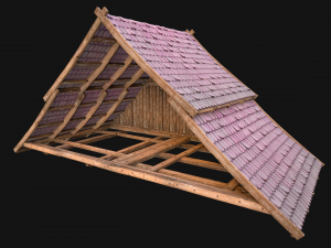 Medieval Tiled Roof for House 3Dモデル