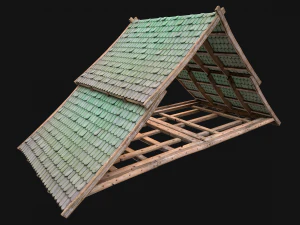 Medieval Tiled Roof for House 3D Model
