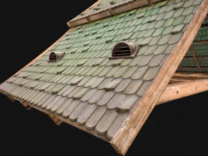 Medieval Tiled Roof for House 3D Model
