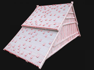 Medieval Tiled Roof for House 3D Model