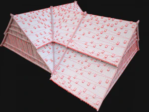 Medieval Tiled Roof for House 3D Model