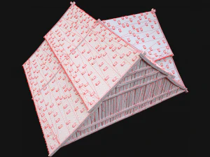 Medieval Tiled Roof for House 3D Model