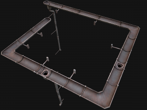 Gutter System Medieval Roof 3D Model