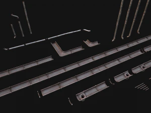 Gutter System Medieval Roof 3D Model