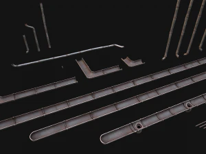 Gutter System Medieval Roof 3D Model
