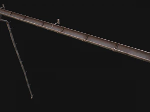 Gutter System Medieval Roof 3D Model