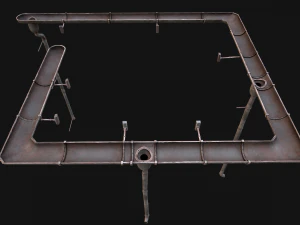 Gutter System Medieval Roof 3D Model