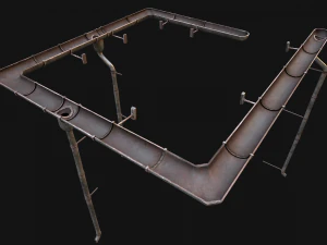 Gutter System Medieval Roof 3D Model