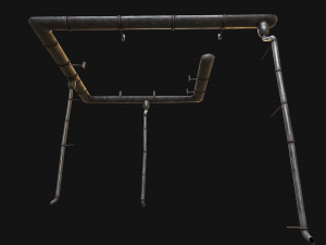 Gutter System Medieval Roof 3D 模型