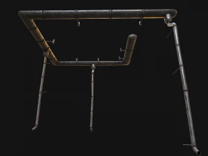 Gutter System Medieval Roof 3D Model