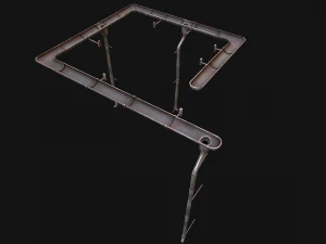 Gutter System Medieval Roof 3D Model
