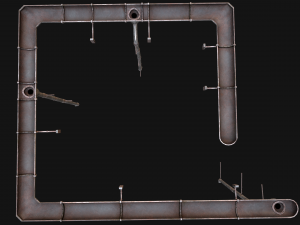 Gutter System Medieval Roof 3D 模型
