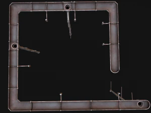 Gutter System Medieval Roof 3D Model