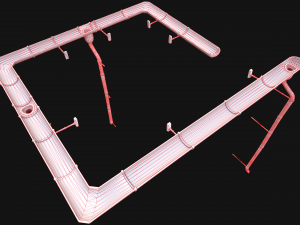 Gutter System Medieval Roof 3D 模型