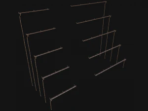 Gutter System Medieval Roof 3D Model