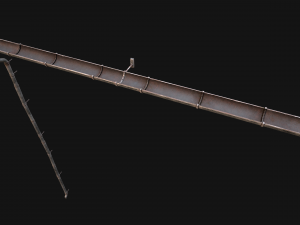 Gutter System Medieval Roof 3D 模型
