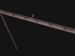 Gutter System Medieval Roof 3D Model