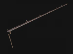 Gutter System Medieval Roof 3D Model