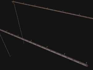 Gutter System Medieval Roof 3D Model