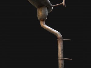 Gutter System Medieval Roof 3D 模型