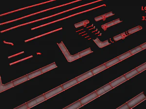 Gutter System Medieval Roof 3D Model