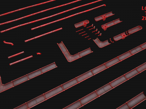 Gutter System Medieval Roof 3D 模型