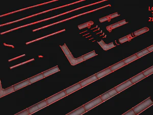 Gutter System Medieval Roof 3D Model