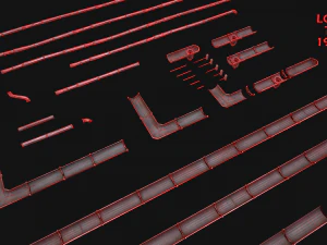 Gutter System Medieval Roof 3D Model