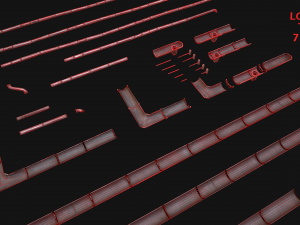 Gutter System Medieval Roof 3D 模型