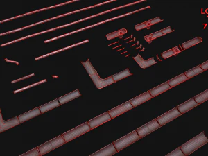 Gutter System Medieval Roof 3D Model