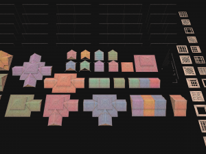 Roof Set Medieval City Pack 3D Model