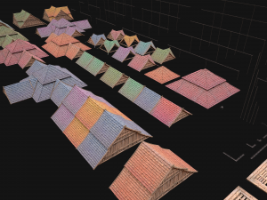 Roof Set Medieval City Pack 3D Model