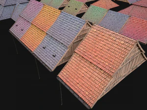 Roof Set Medieval City Pack 3D Model